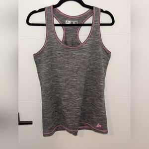 RBK Heather Charcoal Performance Tank Hot Pink Stitching Medium